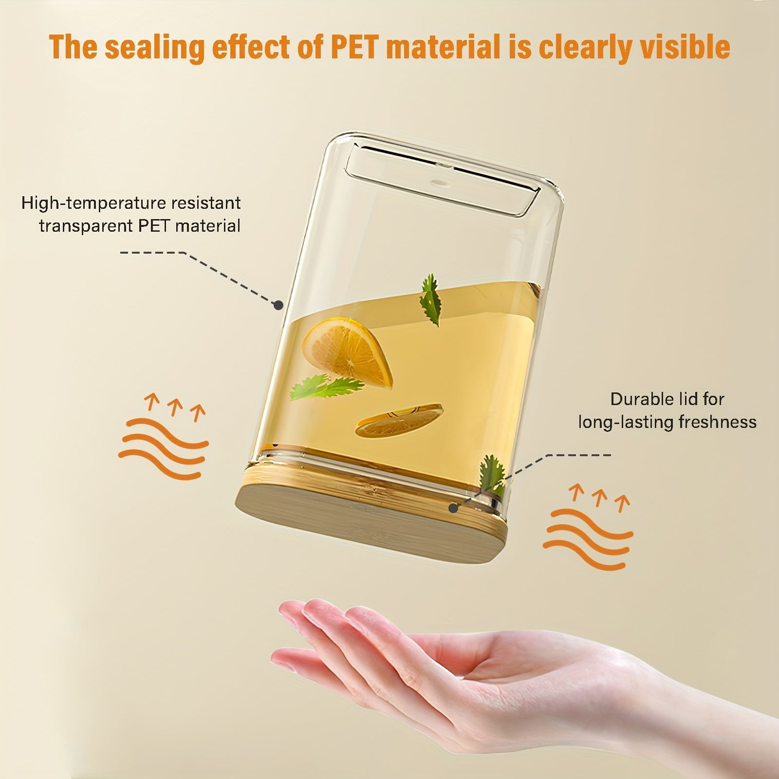 THELiFE 6\u002F10pcs Airtight Plastic Storage Canister with Wood\u002FPlastic Lid, Clear Food Storage Container Jar with Sealing Lid for Noodles Flour Cereal Rice Sugar Tea, Coffee Spaghetti, Kitchen Storage, Airtight Container, Durable Plastic