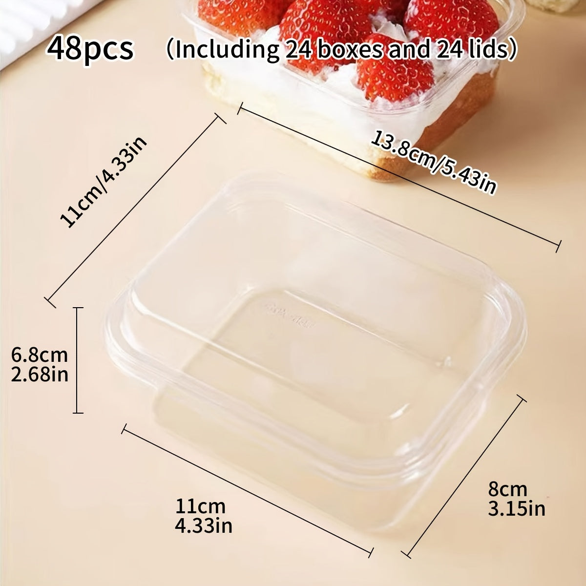 24\u002F48pcs Stackable Freezer & Fridge Safe Plastic Food Storage Containers with Flip-Top Lids Suitable for Meat, Fruit, Vegetable - Reusable Freezer-Safe Lunch Boxes, Pantry Organizers, Ideal for Christmas Food Display & Storage