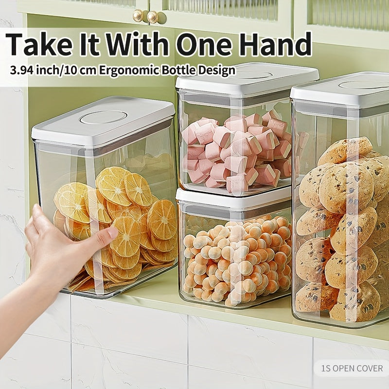 JOYBOS | Airtight JOYBOS 3pcs Airtight Food Storage Containers | Heavy-Duty PP Plastic, Flip-Top Lids | Press-Seal, Square Design for Snacks, Grains, Dry Goods - Kitchen Canisters (Reusable, Space-Saving)
