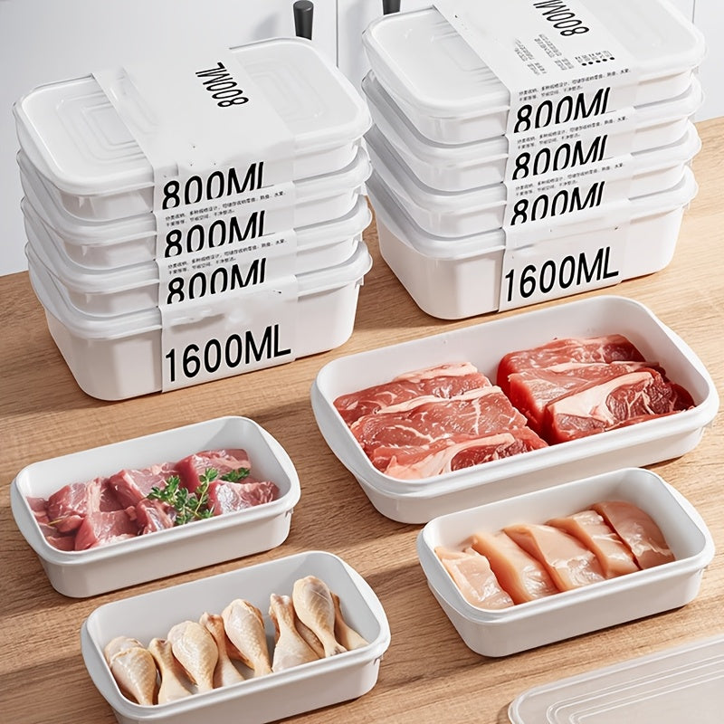 5pcs Food Organizer, Optimal Storage Solution! Made from Food-Safe Materials, This Large-Capacity Fresh-Keeping Container Features Odor-Free Raw Meat Compartments