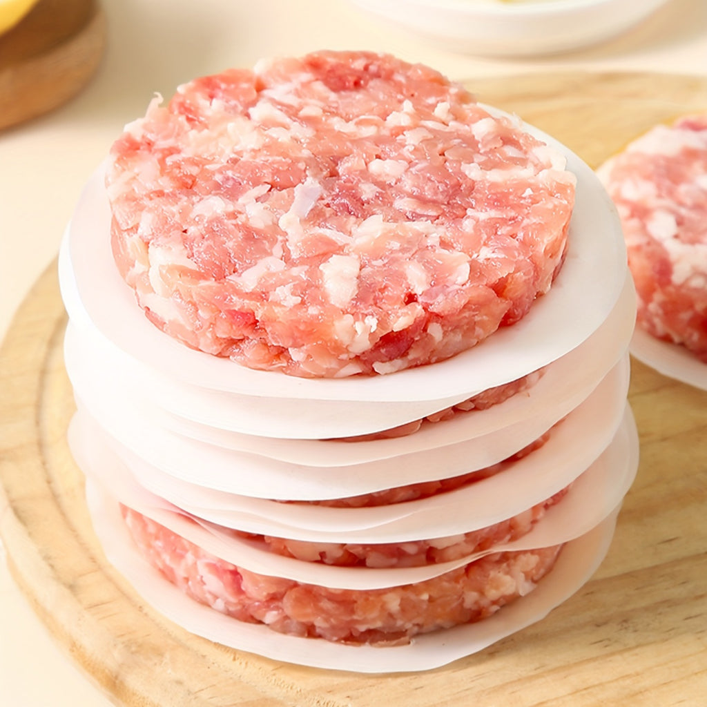 100\u002F500 Sheets Food-Grade Plastic Wrap Sheets - Ideal for Hamburger Patties, Hand Pies, and More - Versatile Kitchen Essentials, Kitchen Essentials|Plastic Wrap Sheets|Reusable Wrap