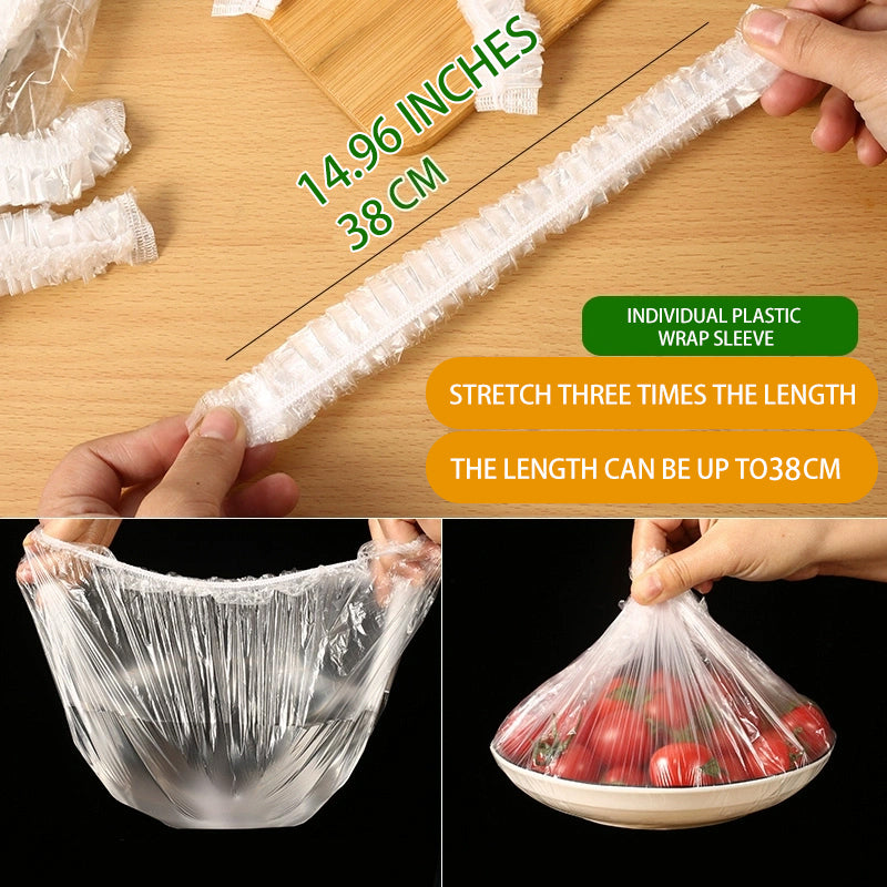 1200\u002F600\u002F200pcs Food Grade Plastic Wrap Covers for Freshness, 200\u002F600\u002F1200pcs, Colorful Disposable Food Covers, Fruit and Vegetable Saran Wrap for Kitchen, Picnic, BBQ - Safe for Food Contact