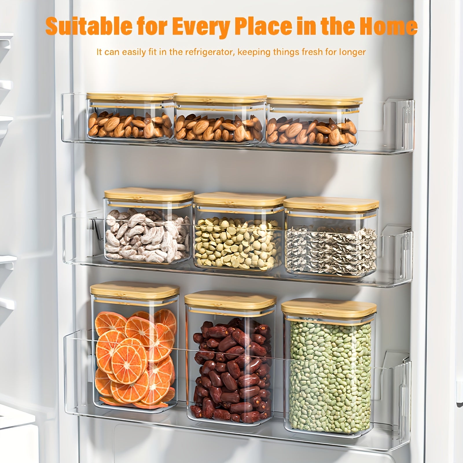 THELiFE Airtight Plastic Storage Jars, 12-Pack Kitchen Containers with Lids for Nuts, Coffee Beans, Flour, Grains, Rice, Sugar, Tea, Coffee, Pasta! Comes with Stickers and Pens!