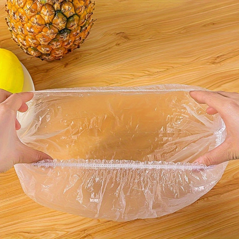 100pcs Retractable Food Preservation Film- Disposable Odorless Plastic Kitchen Film, Suitable for All Plate Sizes, Food Grade Material- Perfect Choice for Home, Restaurant, Picnic Use, Food Safety Packaging, Bright Color Design