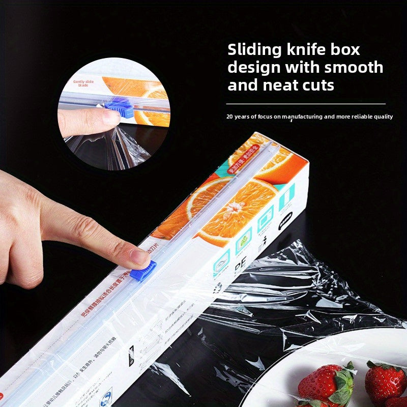 Thickened PE Cling Film Thickened PE Cling Film With Slide Cutter-Microwave Oven\u002FRefrigerator General Food Storage