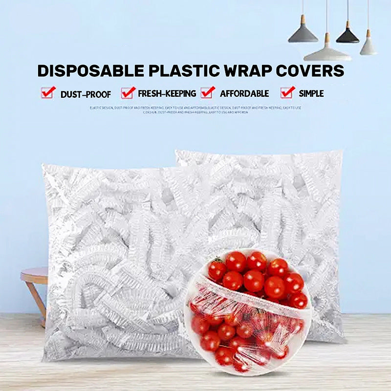 1200\u002F600\u002F200pcs Food Grade Plastic Wrap Covers for Freshness, 200\u002F600\u002F1200pcs, Colorful Disposable Food Covers, Fruit and Vegetable Saran Wrap for Kitchen, Picnic, BBQ - Safe for Food Contact