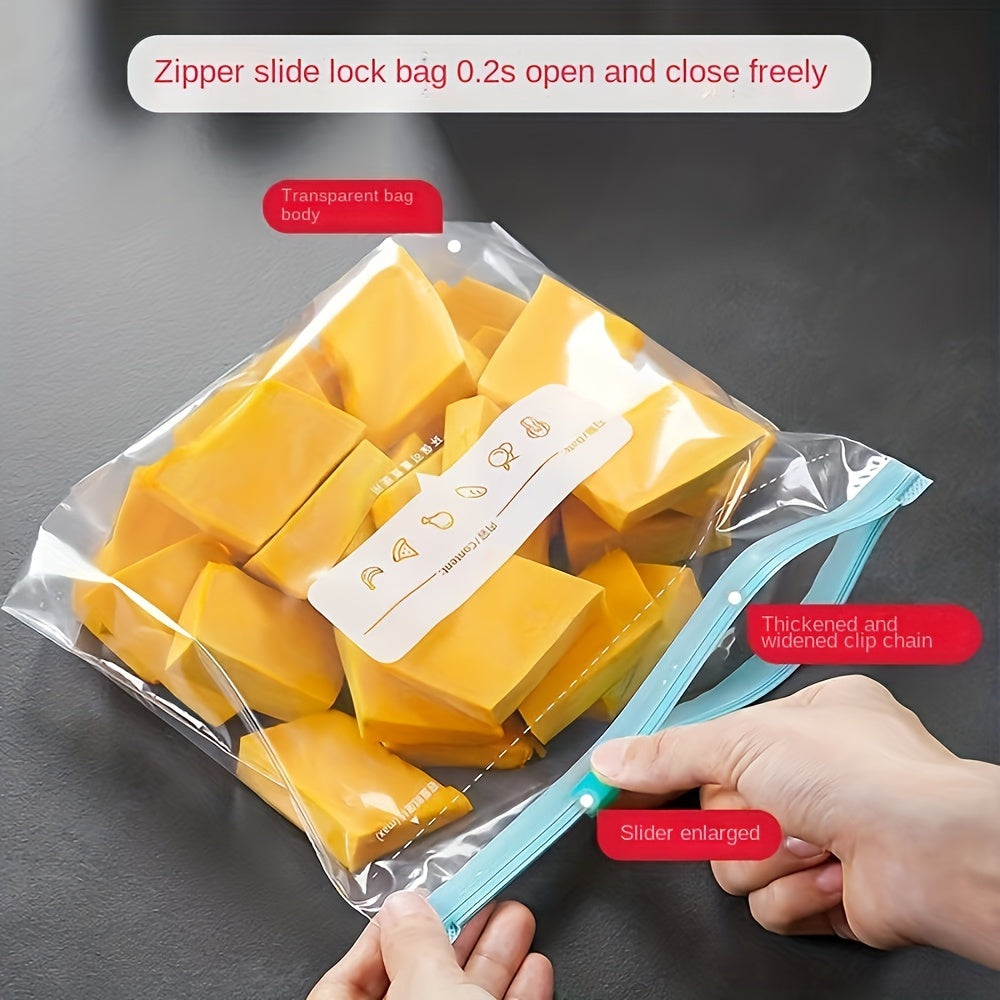 Reusable Storage Bags 10pcs\u002F20pcs\u002F30pcs Reusable Food Storage Bags with Zipper, Leak-Proof & Airtight Kitchen Freshness Bags - Ideal for Food Preservation,Reusable Produce Bag