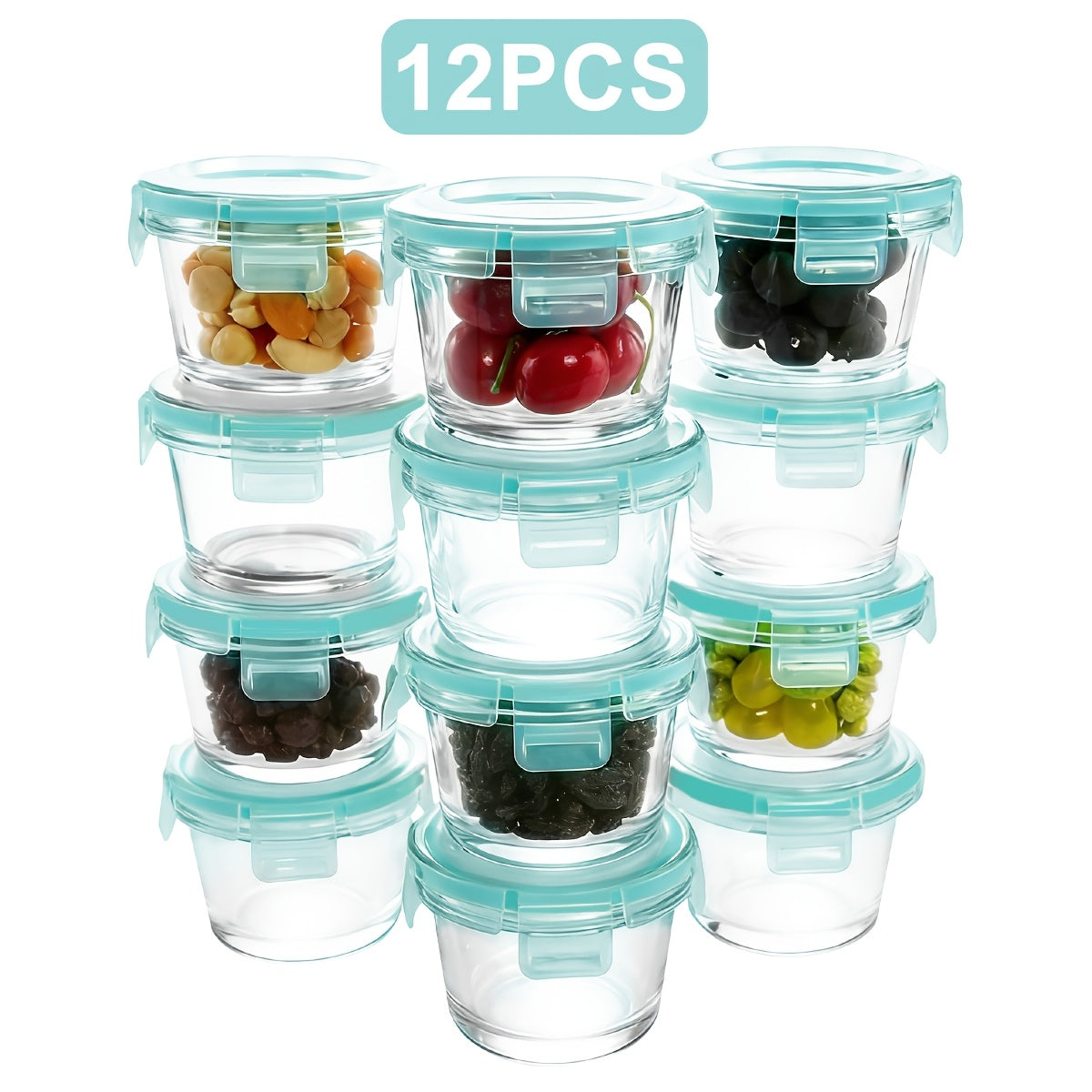 12pcs Thickened Storage Containers with Lids | Leak Proof Airtight Bento Boxes for Microwave, Oven, Freezer, and Dishwasher | Rectangular Shape, Clip-on Closure, Microwave Safe, Reusable by JIASLING