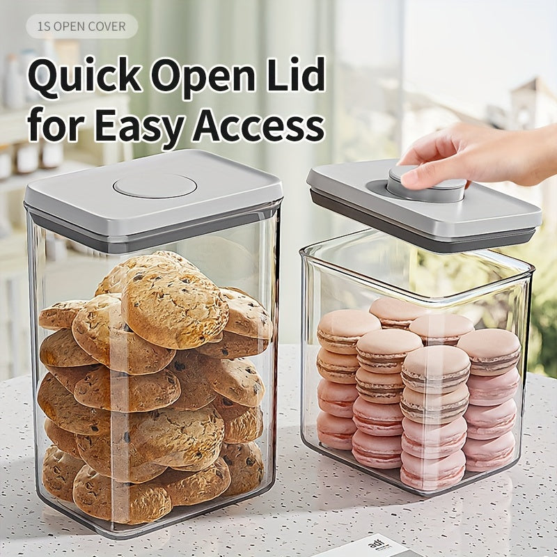 JOYBOS | Airtight JOYBOS 3pcs Airtight Food Storage Containers | Heavy-Duty PP Plastic, Flip-Top Lids | Press-Seal, Square Design for Snacks, Grains, Dry Goods - Kitchen Canisters (Reusable, Space-Saving)