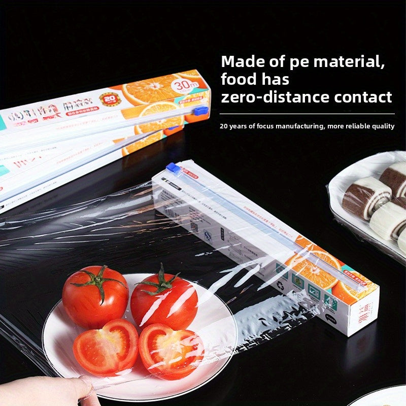 Thickened PE Cling Film Thickened PE Cling Film With Slide Cutter-Microwave Oven\u002FRefrigerator General Food Storage