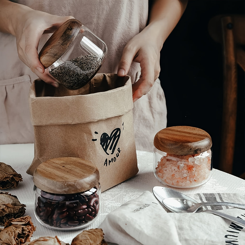 Airtight Glass Jars 4\u002F6 Pack Airtight Glass Jars | Freezer-Safe Pantry Containers for Coffee, Rice, Sugar, Beans - Spin Lids, Kitchen & Pantry Organization (4 or 6 Bottles)