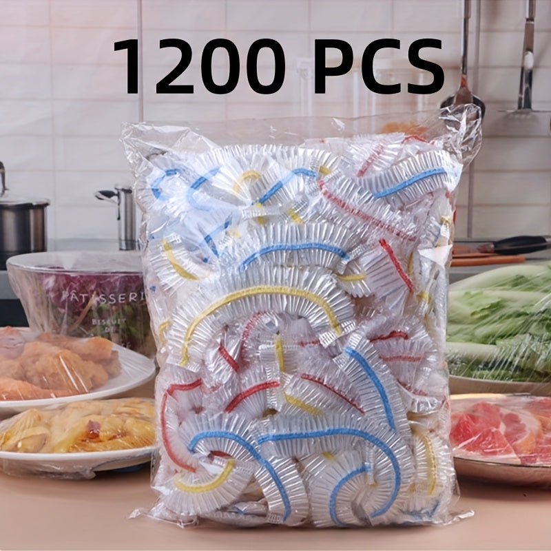 1200\u002F600\u002F200pcs Food Grade Plastic Wrap Covers for Freshness, 200\u002F600\u002F1200pcs, Colorful Disposable Food Covers, Fruit and Vegetable Saran Wrap for Kitchen, Picnic, BBQ - Safe for Food Contact