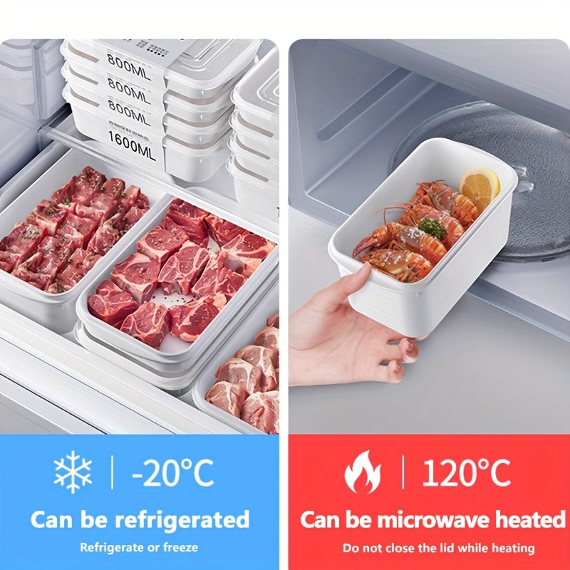 5pcs Food Organizer, Optimal Storage Solution! Made from Food-Safe Materials, This Large-Capacity Fresh-Keeping Container Features Odor-Free Raw Meat Compartments