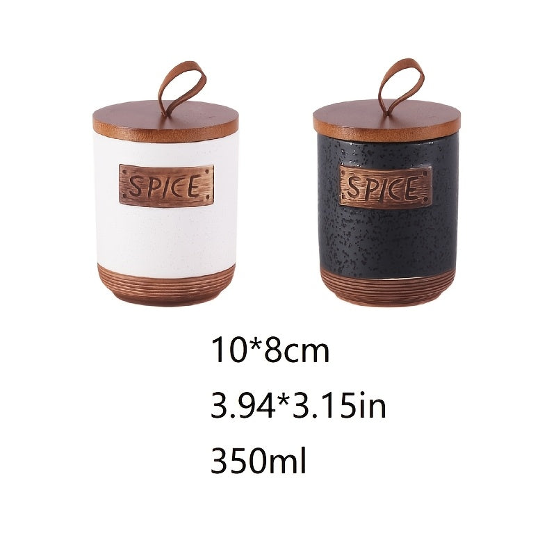 Airtight Ceramic Storage Jars 2pcs or 3pcs Airtight Ceramic Coffee & Tea Storage Jars with Flip-Top Lids - Pantry, Kitchen Containers for Spices, Dry Goods - Aesthetic Sealable Jars, Ideal for Gifting