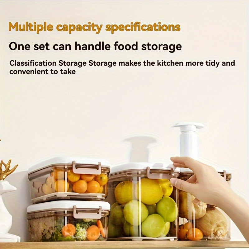 Set of 5 Vacuum-Sealed Storage Containers, Ideal for Keeping Fresh, Suitable for Organizing in The Refrigerator, Featuring Lidded Boxes for Maintaining Freshness, Perfect for Storing Fruits And in Cafes\u002FRestaurants