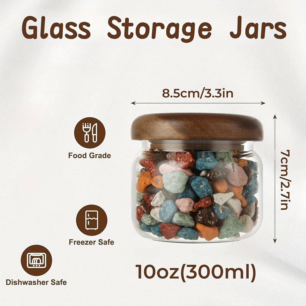 Airtight Glass Jars 4\u002F6 Pack Airtight Glass Jars | Freezer-Safe Pantry Containers for Coffee, Rice, Sugar, Beans - Spin Lids, Kitchen & Pantry Organization (4 or 6 Bottles)