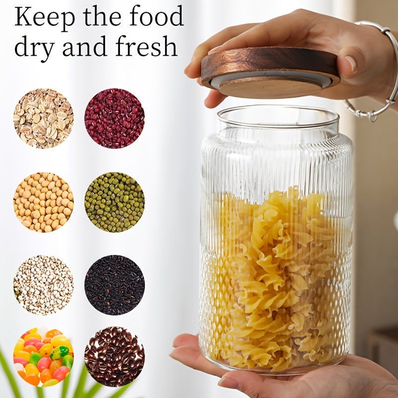 3pcs Glass Storage Jars with Seal Lids | Multipurpose Transparent Containers for Nuts, Coffee, Jam, Oats - Ideal for Camping, Dining, Refrigeration Use, Can Be Used as a Freshener Box