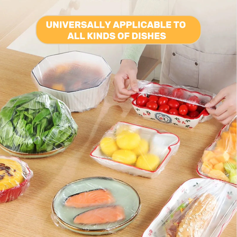 1200\u002F600\u002F200pcs Food Grade Plastic Wrap Covers for Freshness, 200\u002F600\u002F1200pcs, Colorful Disposable Food Covers, Fruit and Vegetable Saran Wrap for Kitchen, Picnic, BBQ - Safe for Food Contact