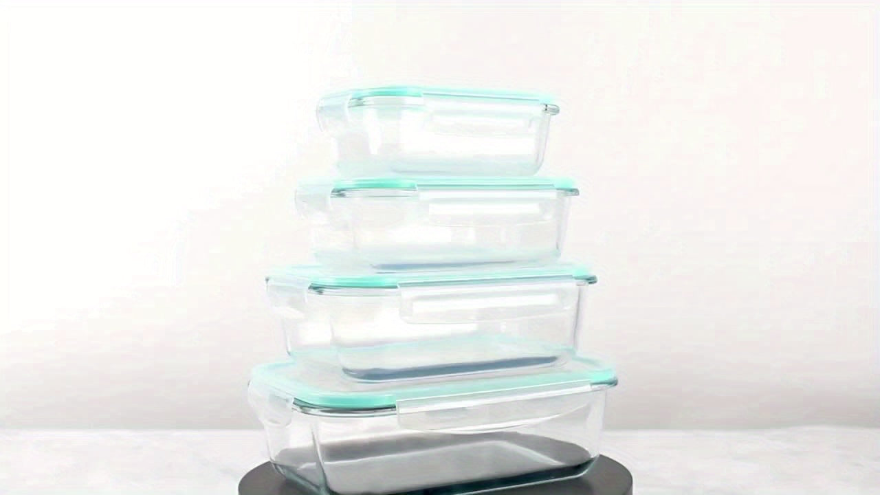 Essentials Pc Glass Storage Container Set with Snap Lock Lids - Watertight & Airtight Lids - Heat & Cold Resistant Glass - Microwave, Oven, Freeze & Dishwasher Safe - for Meal Prep & Baking