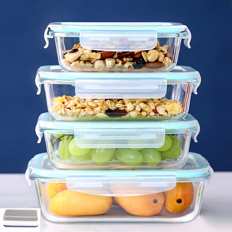 Essentials Pc Glass Storage Container Set with Snap Lock Lids - Watertight & Airtight Lids - Heat & Cold Resistant Glass - Microwave, Oven, Freeze & Dishwasher Safe - for Meal Prep & Baking