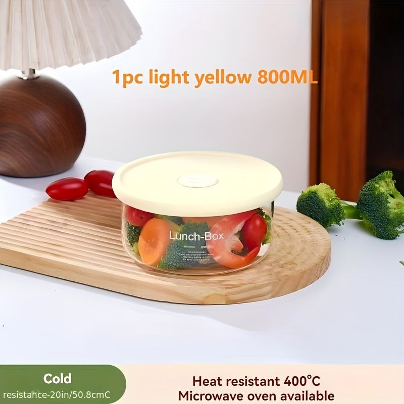 1\u002F2pcs of Stackable Borosilicate Glass Storage Containers, Equipped with Airtight Silicone Lids - Leak-Proof Microwave-Safe Lunch Boxes, Suitable for Refrigerator Storage Shelves for Meal Prep, Ideal for Grains, Meats, Fruits, And Vegetables