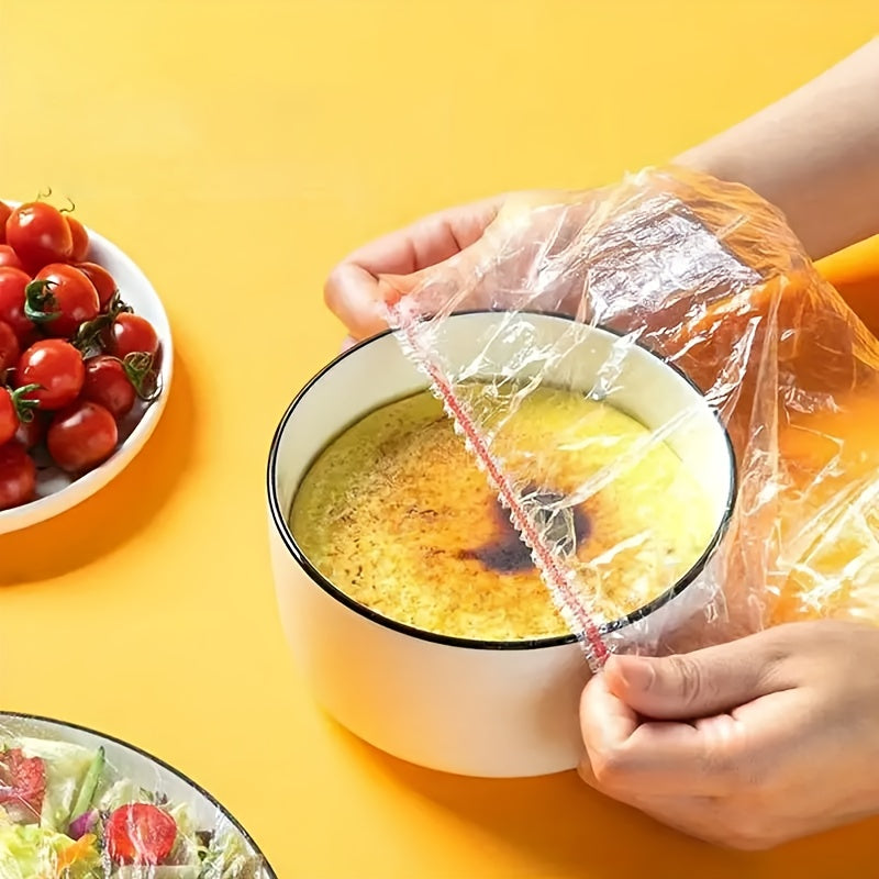 1200\u002F600\u002F200pcs Food Grade Plastic Wrap Covers for Freshness, 200\u002F600\u002F1200pcs, Colorful Disposable Food Covers, Fruit and Vegetable Saran Wrap for Kitchen, Picnic, BBQ - Safe for Food Contact
